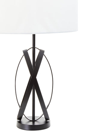 Zaina Black Cross Table Lamp detail image – Xshowhome furniture