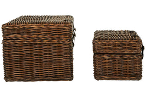 Argento Brown Rattan Storage Trunks- set of 2 detail image – Xshowhome furniture