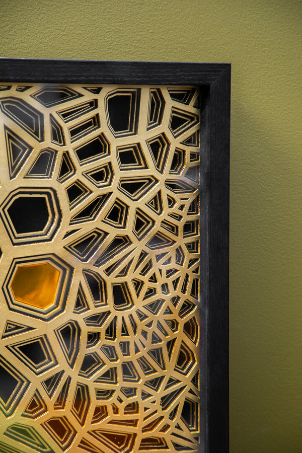 Modello Gold And black Paper Sculpture Wall Art detail image – Xshowhome furniture