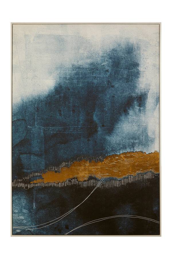 Astratto Blue and Gold Wall Art detail image – Xshowhome furniture