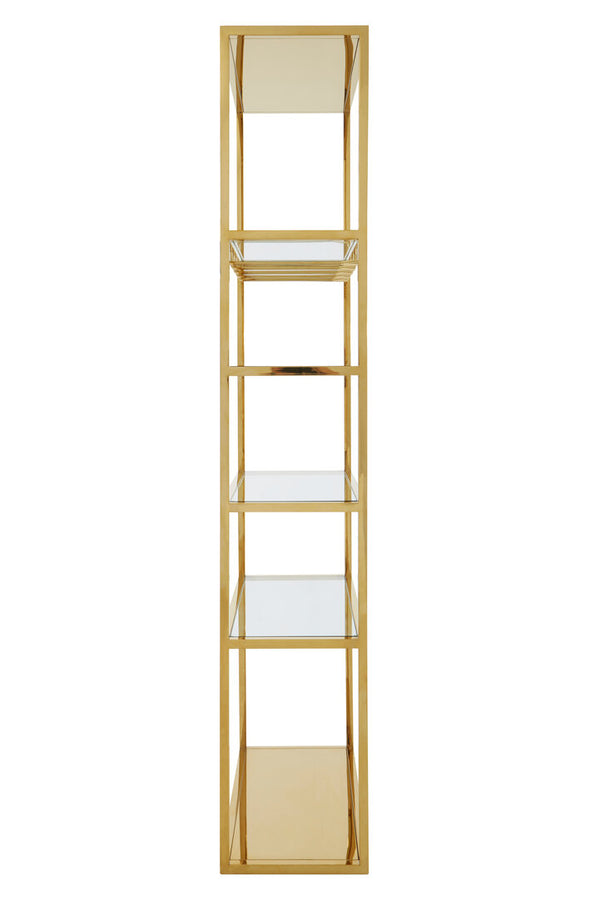 Piermount Gold Bar Shelf Unit With Glass Rack detail image – Xshowhome furniture