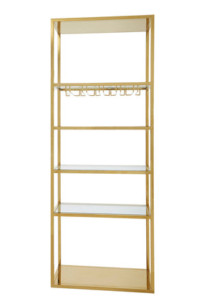Piermount Gold Bar Shelf Unit With Glass Rack detail image – Xshowhome furniture