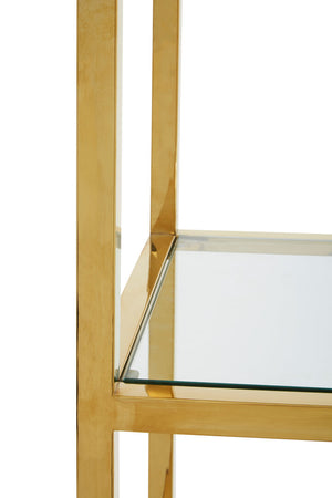 Piermount Gold Bar Shelf Unit With Glass Rack detail image – Xshowhome furniture