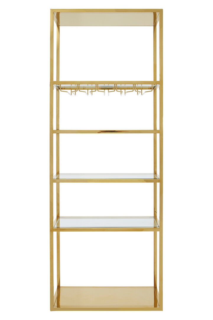 Piermount Gold Bar Shelf Unit With Glass Rack – Xshowhome furniture
