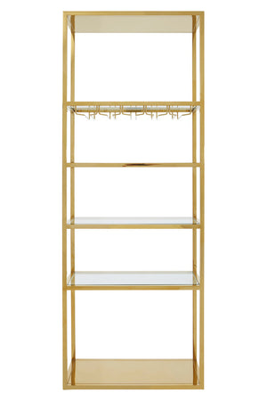 Piermount Gold Bar Shelf Unit With Glass Rack – Xshowhome furniture