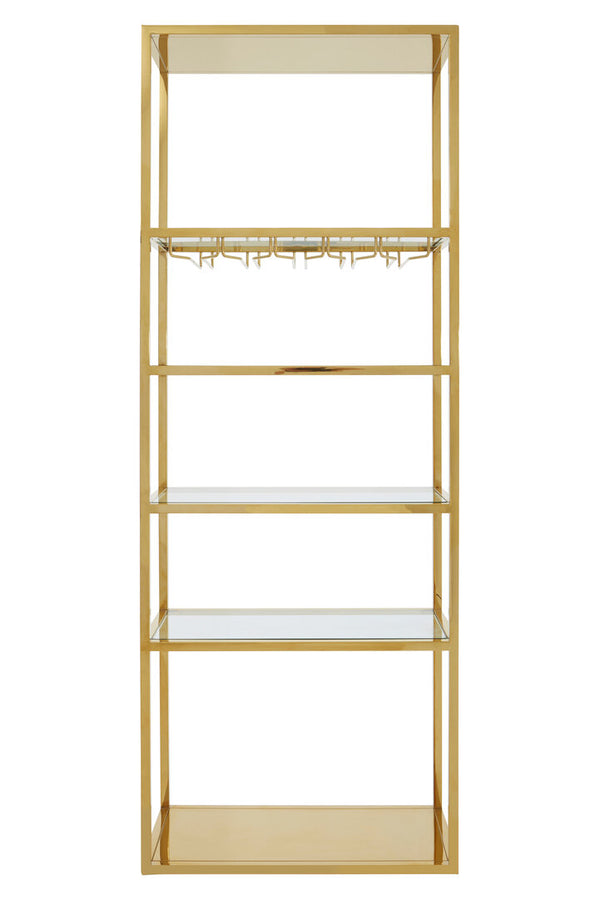 Piermount Gold Bar Shelf Unit With Glass Rack – Xshowhome furniture