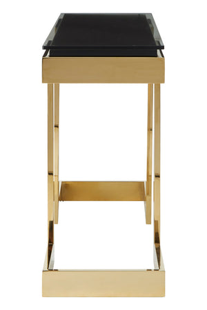 Deana Gold and Black Console Table detail image – Xshowhome furniture