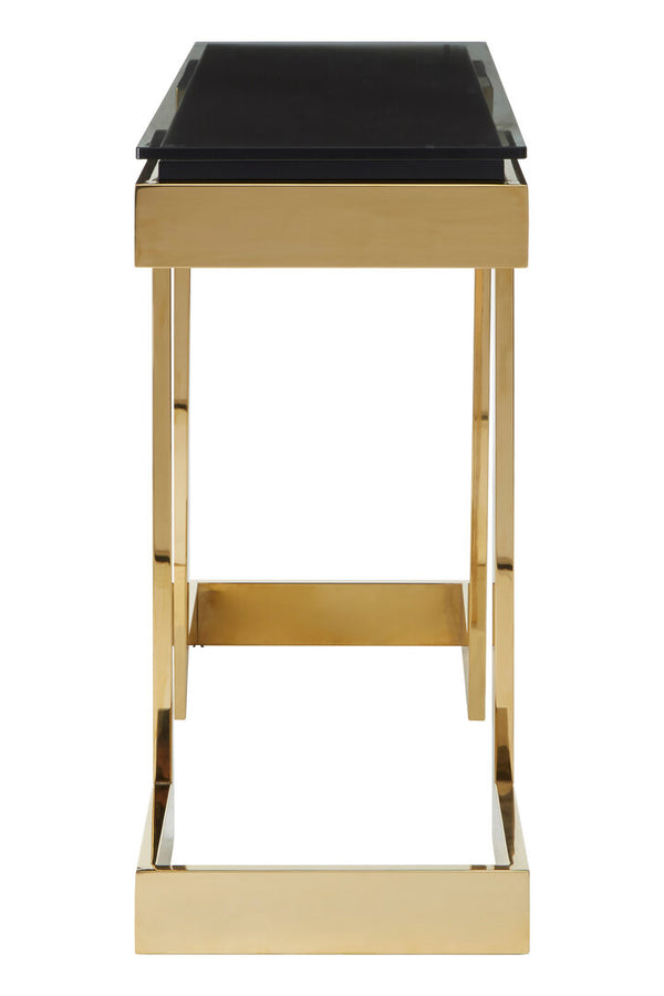Deana Gold and Black Console Table detail image – Xshowhome furniture