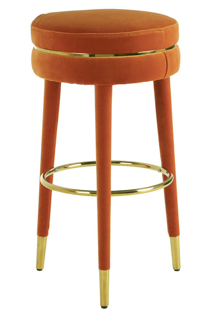 Manhattan Orange Velvet Bar Stool – Xshowhome furniture