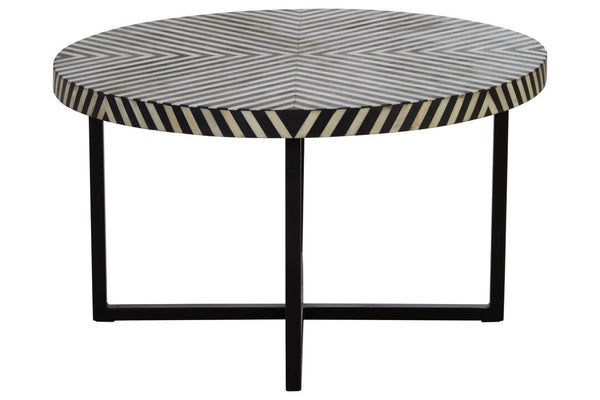 Boho Bone Inlay Coffee Table with Metal Legs detail image – Xshowhome furniture
