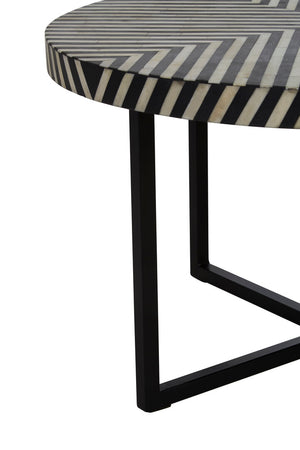 Boho Bone Inlay Coffee Table with Metal Legs detail image – Xshowhome furniture