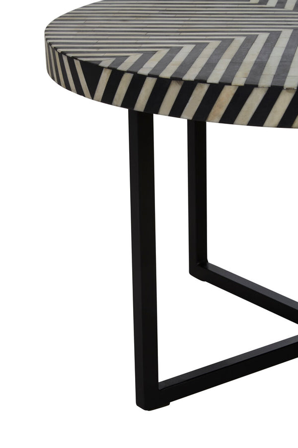 Boho Bone Inlay Coffee Table with Metal Legs detail image – Xshowhome furniture