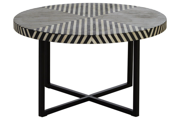 Boho Bone Inlay Coffee Table with Metal Legs detail image – Xshowhome furniture