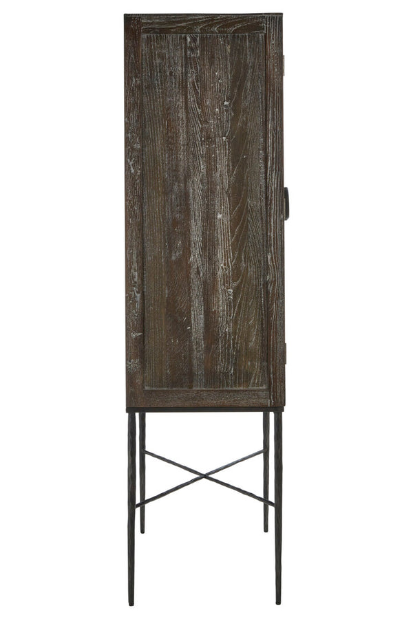 Milan Two Door Elm Wood Wine Cabinet detail image – Xshowhome furniture