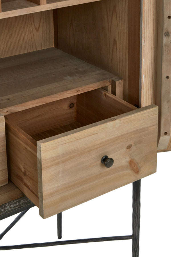 Milan Two Door Elm Wood Wine Cabinet detail image – Xshowhome furniture