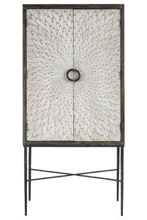 Milan Two Door Elm Wood Wine Cabinet detail image – Xshowhome furniture