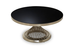 Anzio Coffee Table with Silver Base detail image – Xshowhome furniture