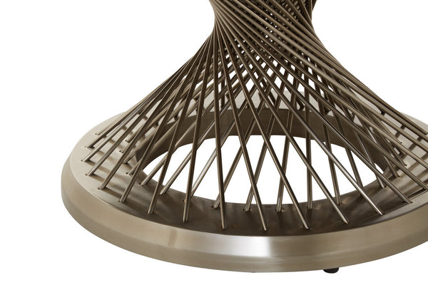 Anzio Coffee Table with Silver Base detail image – Xshowhome furniture