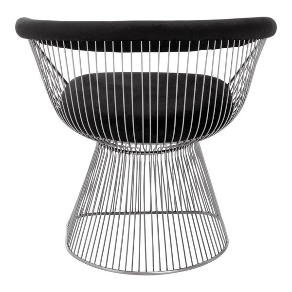 Anzio Black Velvet And Brushed Silver Chair – Xshowhome furniture