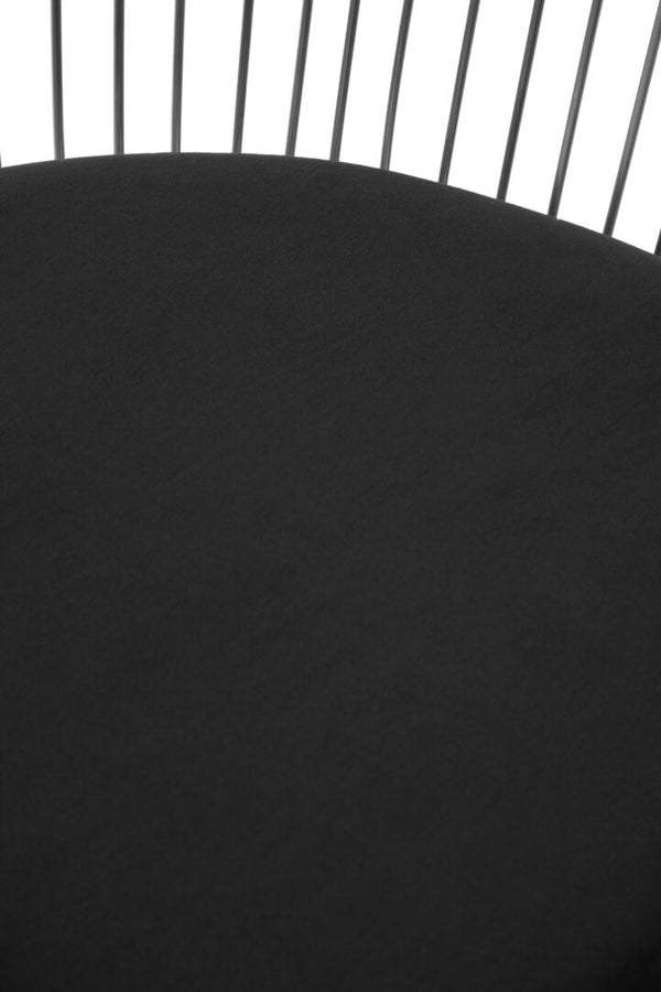 Anzio Black Velvet And Brushed Silver Chair detail image – Xshowhome furniture