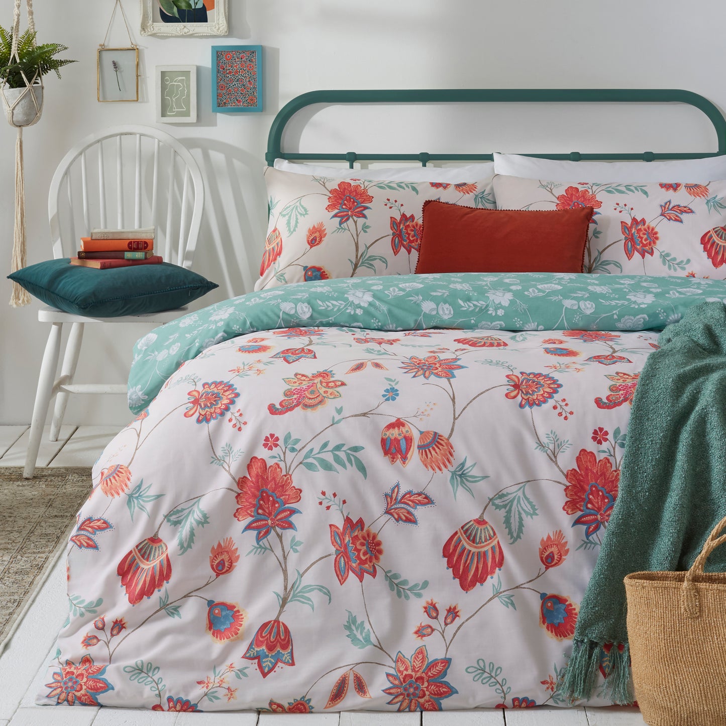 AMRELI SINGLE DUVET SET CORAL