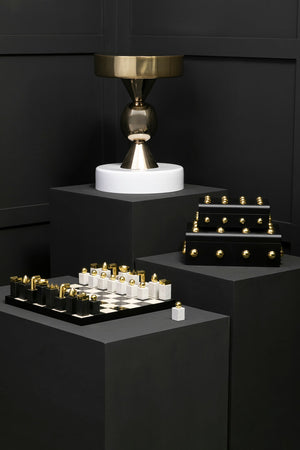 Martini Gold And Ivory Side Table detail image – Xshowhome furniture