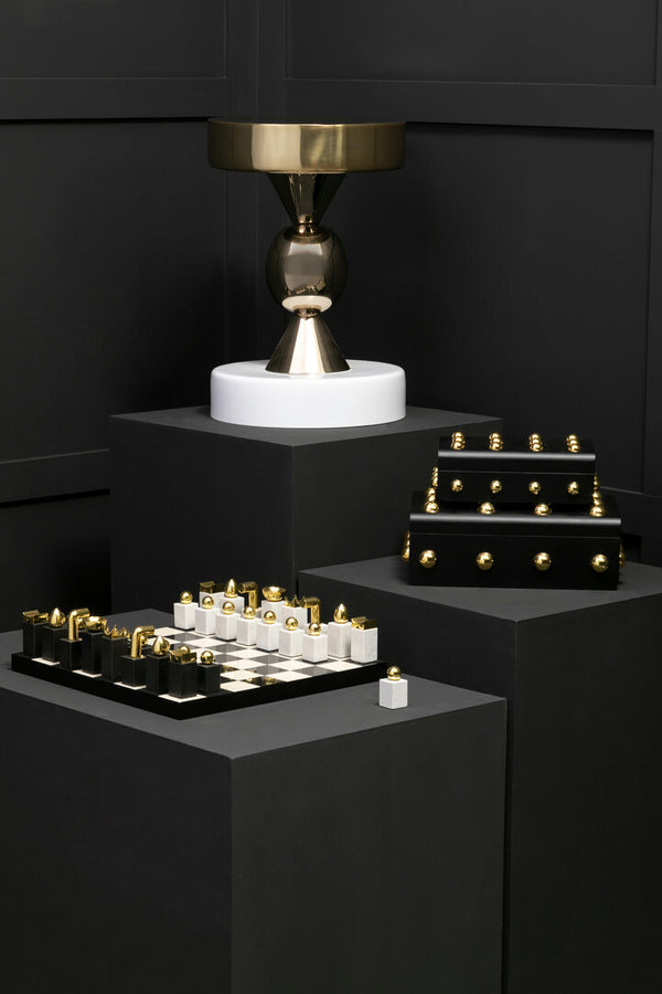 Martini Gold And Ivory Side Table detail image – Xshowhome furniture