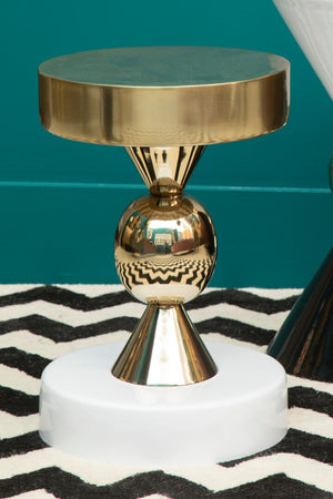 Martini Gold And Ivory Side Table detail image – Xshowhome furniture