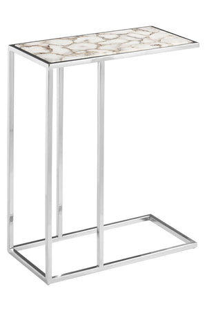 Vita White And Silver Agate Side Table detail image – Xshowhome furniture
