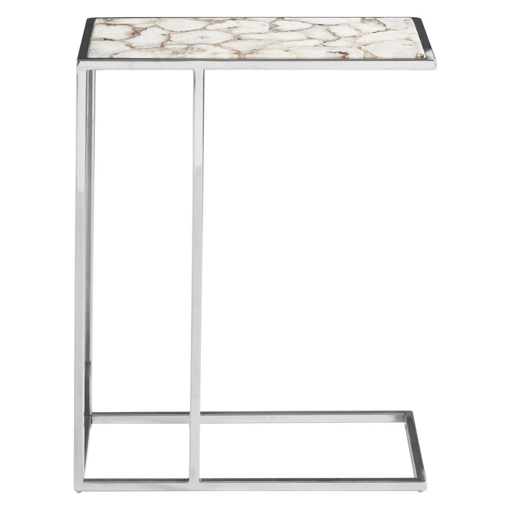 Vita White And Silver Agate Side Table – Xshowhome furniture