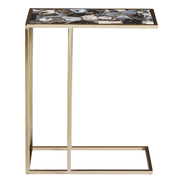 Vita Black And Gold Agate Side Table detail image – Xshowhome furniture