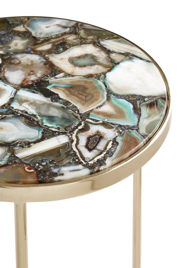 Vita Green Agate Round Side Table – Xshowhome furniture