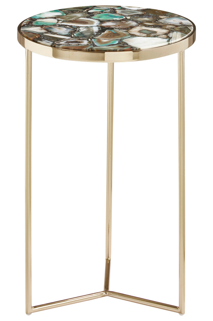 Vita Green Agate Round Side Table – Xshowhome furniture