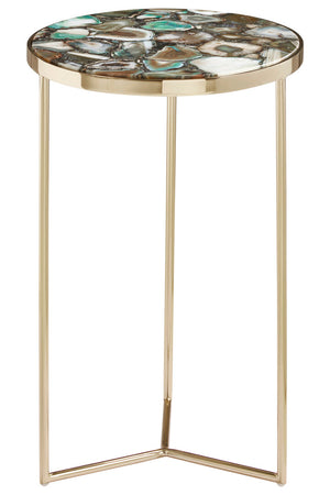 Vita Green Agate Round Side Table – Xshowhome furniture
