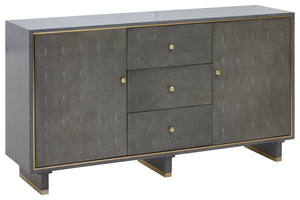 Deskey Grey Shagreen Effect Three Drawer Sideboard detail image – Xshowhome furniture