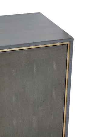 Deskey Grey Shagreen Effect Three Drawer Sideboard detail image – Xshowhome furniture
