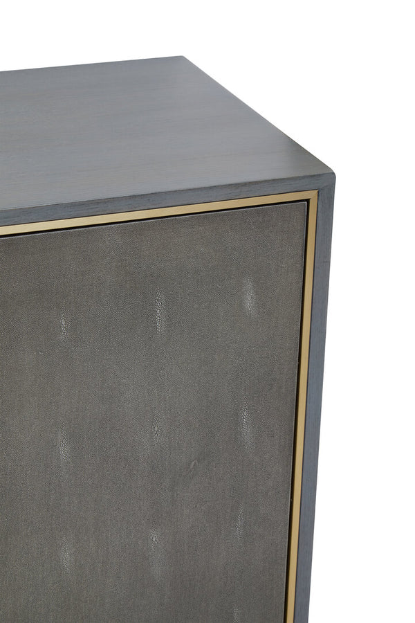 Deskey Grey Shagreen Effect Three Drawer Sideboard detail image – Xshowhome furniture