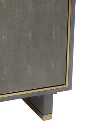 Deskey Grey Shagreen Effect Three Drawer Sideboard detail image – Xshowhome furniture