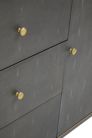 Deskey Grey Shagreen Effect Three Drawer Sideboard detail image – Xshowhome furniture