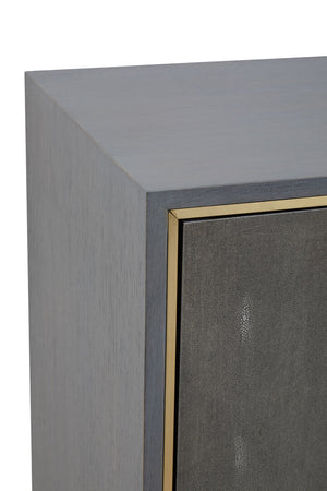 Deskey Grey Shagreen Effect Three Drawer Sideboard detail image – Xshowhome furniture