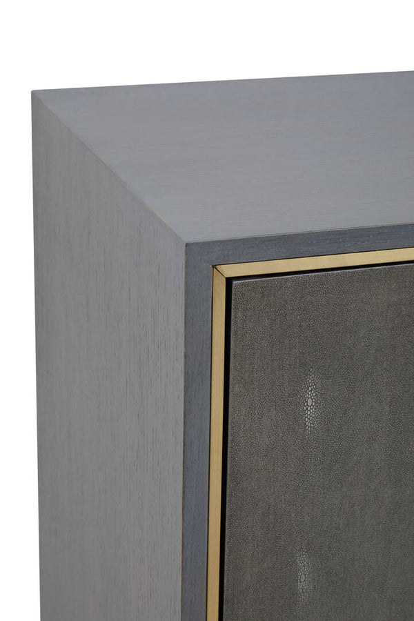 Deskey Grey Shagreen Effect Three Drawer Sideboard detail image – Xshowhome furniture