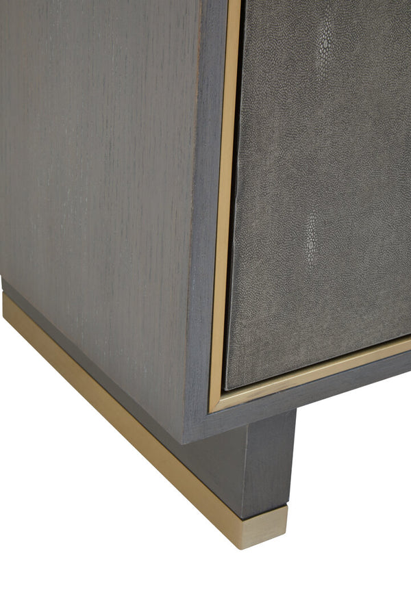 Deskey Grey Shagreen Effect Three Drawer Sideboard detail image – Xshowhome furniture