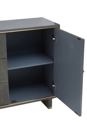 Deskey Grey Shagreen Effect Three Drawer Sideboard detail image – Xshowhome furniture