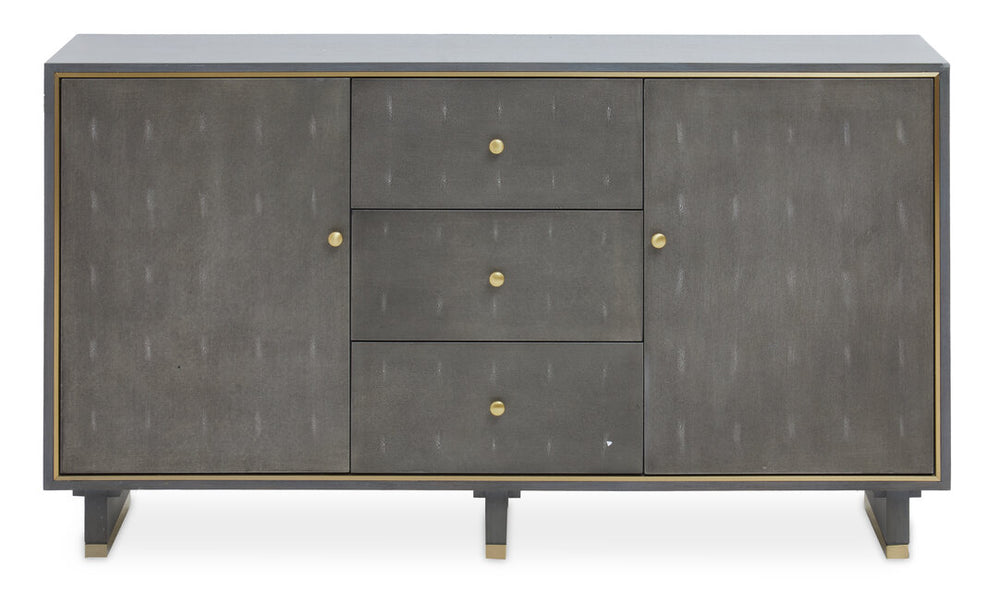 Deskey Grey Shagreen Effect Three Drawer Sideboard – Xshowhome furniture