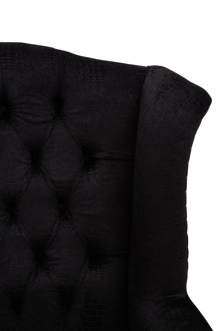 Cala Black Textured Armchair with Tufted Back – Xshowhome furniture