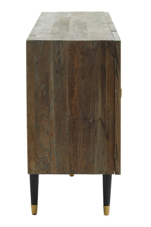 Malay Recycled Elm Wood 4 Door Sideboard detail image – Xshowhome furniture