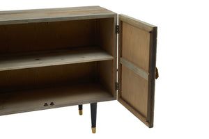 Malay Recycled Elm Wood 4 Door Sideboard detail image – Xshowhome furniture