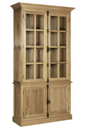 Lyon Oak Wood Tall Cabinet in Washed Grey Finish detail image – Xshowhome furniture