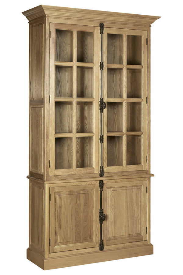 Lyon Oak Wood Tall Cabinet in Washed Grey Finish detail image – Xshowhome furniture