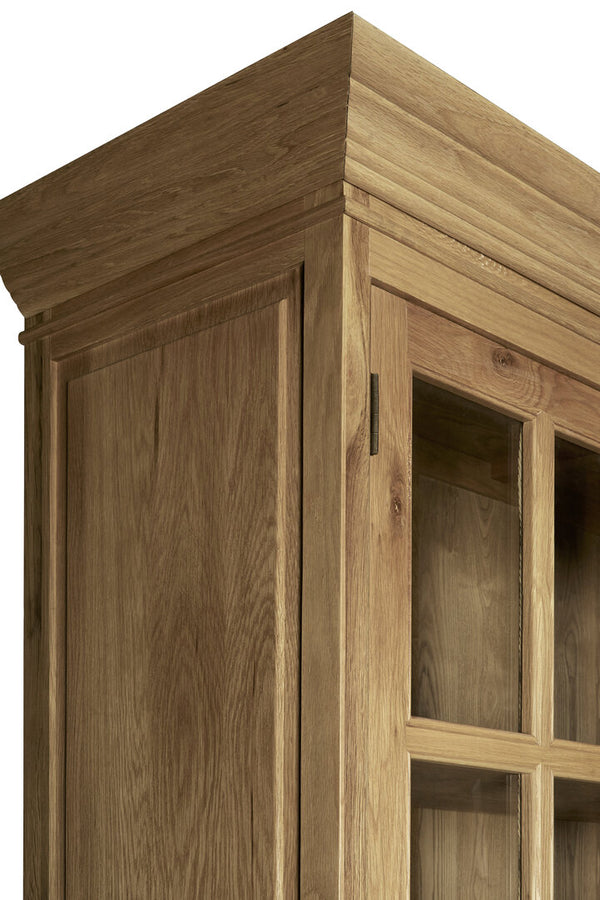 Lyon Oak Wood Tall Cabinet in Washed Grey Finish detail image – Xshowhome furniture